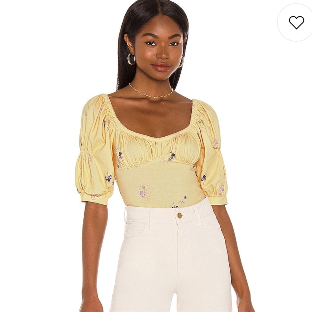 Free People play Date Bodysuit in Buttercup